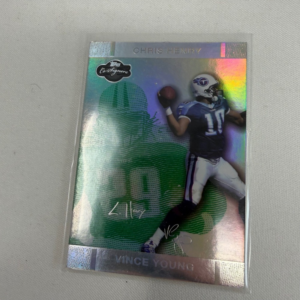 2007 Topps Co-Signers Vince Young Chris Henry Titans Silver Foil 54/75 Card 8